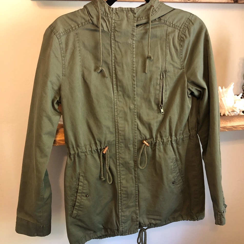 Green military jacket